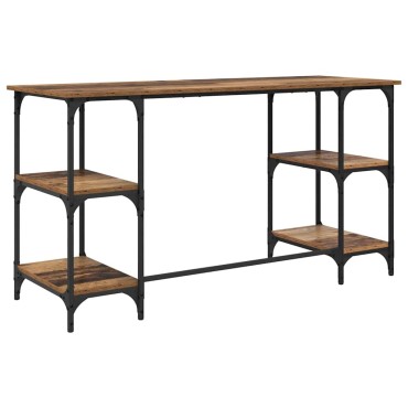 vidaXL Γραφείο με ράφι Παλιό Ξύλο 140x50x75cm Επεξεργασμένο Ξύλο 1 τεμ.