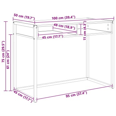 vidaXL Γραφείο Σονόμα Επεξεργασμένο Ξύλο 100x50x75cm 1 τεμ.