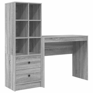 vidaXL Γραφείο Γκρίζο Σονομα 135,5x40x127cm 2 τμχ. 1 τεμ.