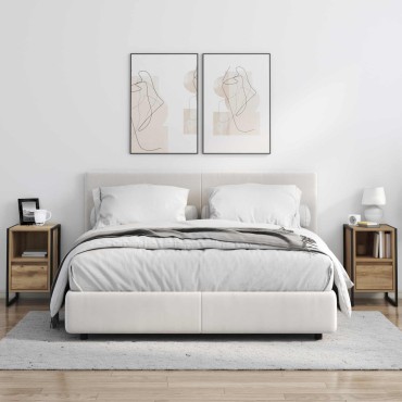 vidaXL Κομοδίνο Artisan Δρυς 39,5x30x50cm Επεξεργασμένο Ξύλο 1 τεμ.