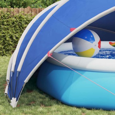 vidaXL Θόλος πισίνας 500 x 500 x 236 εκ. Θαλασσί