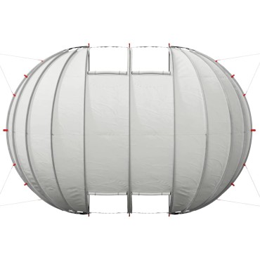 vidaXL Σκηνή πισίνας τύπου θόλου Γκρι 538 x 440 x 204 εκ.