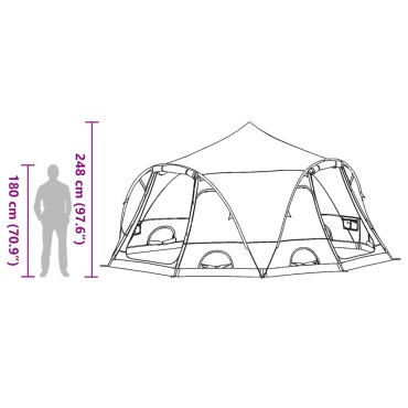 vidaXL Σκηνή Dome 4 Ατόμων με στέγη Μπλε 505 x 450 x 248 εκ.