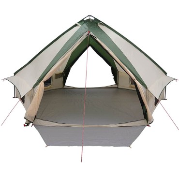 vidaXL Τέντα Teepee 10 Ατόμων 10 άτομο Πράσινο και Λευκό