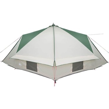 vidaXL Τέντα Teepee 10 Ατόμων 10 άτομο Πράσινο και Λευκό