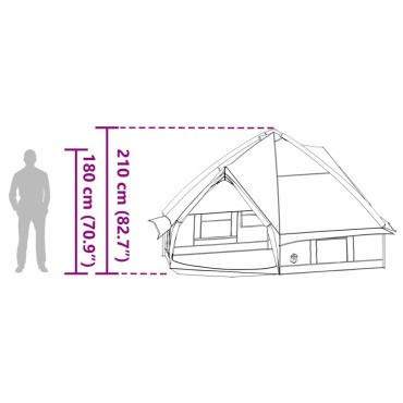 vidaXL Τέντα Τιπί 8 Ατόμων 8 άτομο Πράσινο και Λευκό