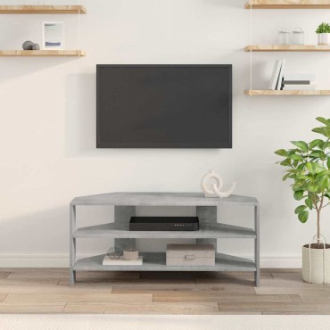 vidaXL ΓωνιακήΒάσηΤηλεόρασης 100x40,5x45cm Γκρι Σκυροδέματος