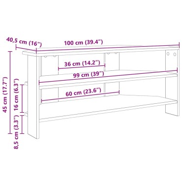 vidaXL ΓωνιακήΒάσηΤηλεόρασης 100x40,5x45cm Γκρι Σκυροδέματος
