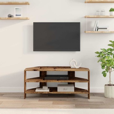 vidaXL ΓωνιακήΒάσηΤηλεόρασης 102x40,5x45cm Παλιό Ξύλο