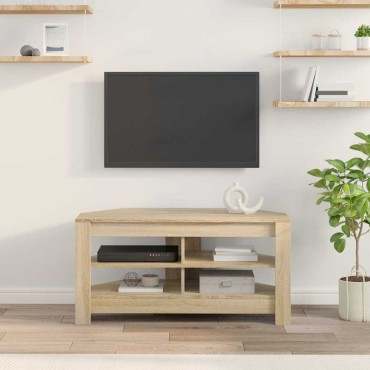 vidaXL ΓωνιακήΒάσηΤηλεόρασης 102x40,5x45cm Δρύς Sonoma