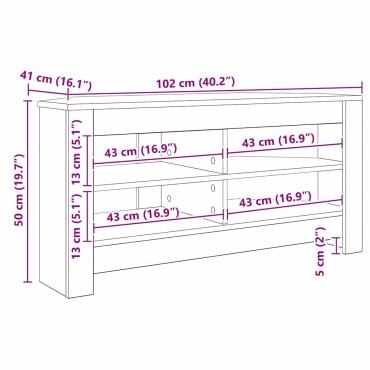 vidaXL ΓωνιακήΒάσηΤηλεόρασης 102x40,5x45cm Δρύς Sonoma