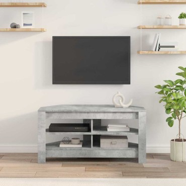 vidaXL ΓωνιακήΒάσηΤηλεόρασης 102x40,5x45cm Σκυρόδεμα Γκρι