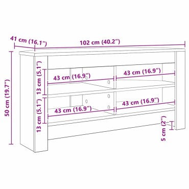 vidaXL ΓωνιακήΒάσηΤηλεόρασης 102x40,5x45cm Σκυρόδεμα Γκρι