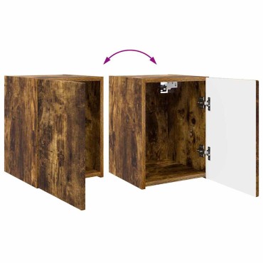 vidaXL Ντουλάπι Τηλεόρασης Τοίχου 30x31x40cm Καπνιστό Δρύς