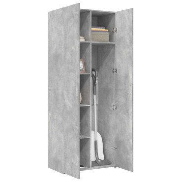 vidaXL Ντουλάπι Γκρι Σκυροδέματος 70x42,5x185cm Επεξεργασμένο Ξύλο 1 τεμ.