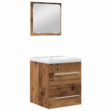 vidaXL Σετ Επίπλων Μπάνιου 2 τεμ. Παλιό Ξύλο 41x38,5x48cm
