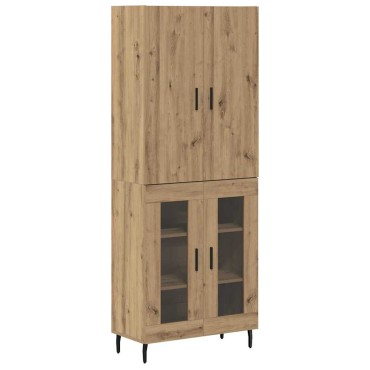 vidaXL Highboard 2 τεμ. Παλιό Ξύλο 69,5x34x180cm
