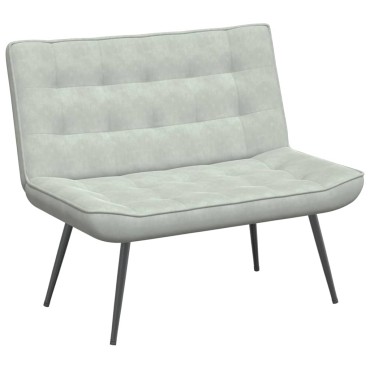 vidaXL Πάγκος Ανοιχτό Γκρι 110x74x84cm Βελούδινος 1 τεμ.