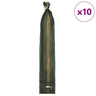 vidaXL Σακιά με άμμο 10 τμχ. Σκούρο Πράσινο 120 x 27 εκ HDPE