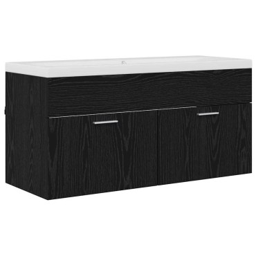 vidaXL Ντουλάπι Μπάνιου Μαύρη Οξυά 100x38,5x46cm