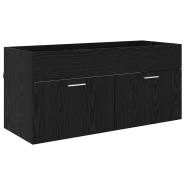 vidaXL Ντουλάπι Μπάνιου Μαύρη Οξυά 100x38,5x46cm