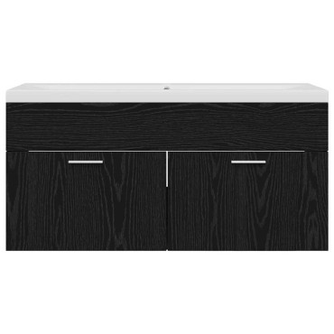 vidaXL Ντουλάπι Μπάνιου Μαύρη Οξυά 100x38,5x46cm