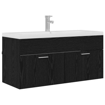 vidaXL Ντουλάπι Μπάνιου Μαύρη Οξυά 100x38,5x46cm