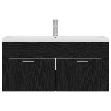 vidaXL Ντουλάπι Μπάνιου Μαύρη Οξυά 100x38,5x46cm
