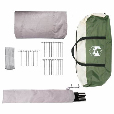 vidaXL Τέντα Τιπί 3-Ατόμων 3 ατόμων Πράσινο και Γκρι