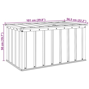 vidaXL Κουτί αποθήκευσης κήπου Μαύρο 101 x 56,5 x 50 εκ Ατσάλι