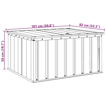 vidaXL Κουτί αποθήκευσης κήπου Μαύρο 101 x 82 x 50 εκ Ατσάλι