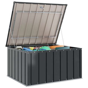 vidaXL Κουτί αποθήκευσης κήπου Μαύρο 101 x 82 x 50 εκ Ατσάλι