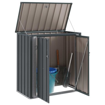 vidaXL Κουτί αποθήκευσης κήπου Μαύρο 101,5 x 57 x 100,5 εκ. Ατσάλι