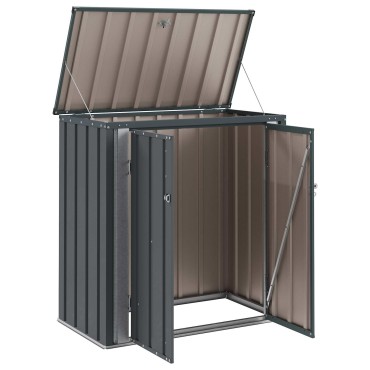 vidaXL Κουτί αποθήκευσης κήπου Μαύρο 101,5 x 57 x 100,5 εκ. Ατσάλι