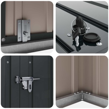 vidaXL Κουτί αποθήκευσης κήπου Μαύρο 101,5 x 57 x 100,5 εκ. Ατσάλι
