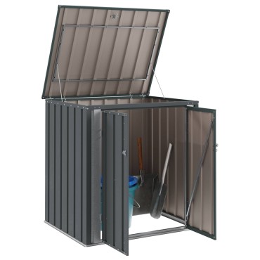 vidaXL Κουτί αποθήκευσης κήπου Μαύρο 101,5 x 82 x 100 εκ. Ατσάλι