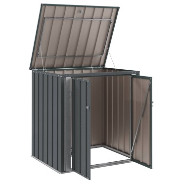 vidaXL Κουτί αποθήκευσης κήπου Μαύρο 101,5 x 82 x 100 εκ. Ατσάλι