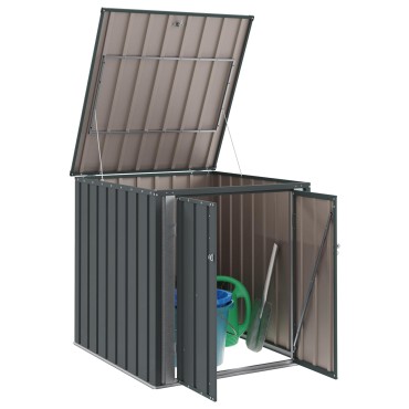 vidaXL Κουτί αποθήκευσης κήπου Μαύρο 101,5 x 107 x 100 εκ. Ατσάλι