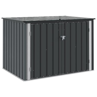 vidaXL Κουτί αποθήκευσης κήπου Μαύρο 151,5 x 107 x 100 εκ. Ατσάλι