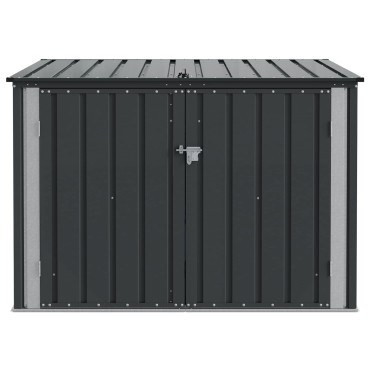 vidaXL Κουτί αποθήκευσης κήπου Μαύρο 151,5 x 107 x 100 εκ. Ατσάλι