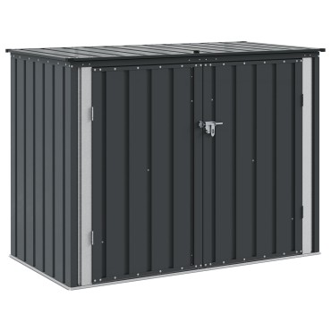 vidaXL Κουτί αποθήκευσης κήπου Μαύρο 151,5 x 82 x 110,5 εκ Ατσάλι