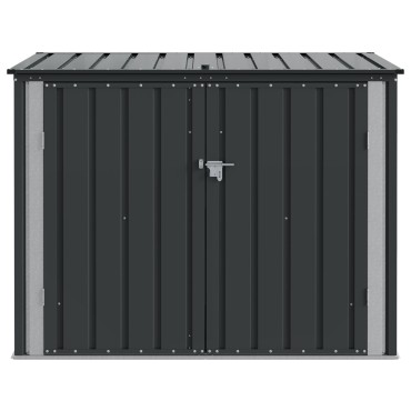 vidaXL Κουτί αποθήκευσης κήπου Μαύρο 151,5 x 82 x 110,5 εκ Ατσάλι