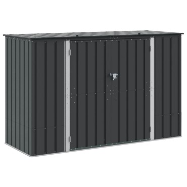 vidaXL Κουτί αποθήκευσης κήπου Μαύρο 214 x 82 x 132 εκ Ατσάλι
