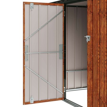 vidaXL Κουτί αποθήκευσης κήπου Καφέ 214 x 82 x 132 εκ Ατσάλι