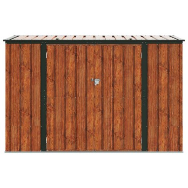 vidaXL Κουτί αποθήκευσης κήπου Καφέ 214 x 82 x 132 εκ Ατσάλι