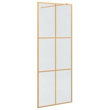 vidaXL Τοίχος Ντους Walk-in Χρυσό 80 x 195 cm σκληρυμένο γυαλί