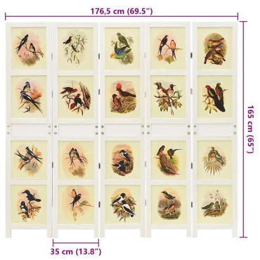 vidaXL Ρομδιβίδερ Πάνελ Λευκό 176,5x165cm MDF