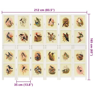 vidaXL Ρομδιβίδερ Πάνελ Λευκό 212x165cm MDF