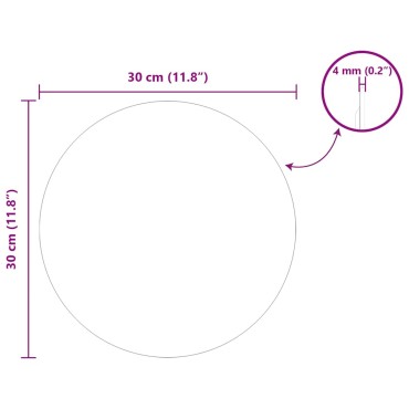 vidaXL Καθρέφτης τοίχου Γύρος Ø 30 cm σκληρυμένο γυαλί