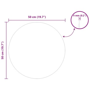 vidaXL Καθρέφτης τοίχου Γύρος Ø 50 cm σκληρυμένο γυαλί